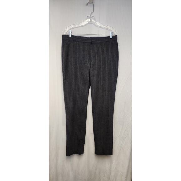 Talbots Heritage Gray Pinstripe Trouser Wool Pant Stretch Straight Leg 10 - Picture 2 of 6